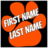 Paw Custom Name  - 4 inch Square Full Color Sticker Decal Label (5-Pack) Design