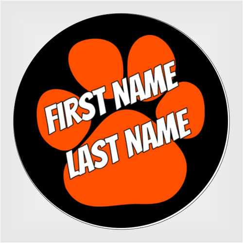 Paw Custom Name  - 3 inch Circle Full Color Sticker Decal Label (7-Pack) Thumbnail