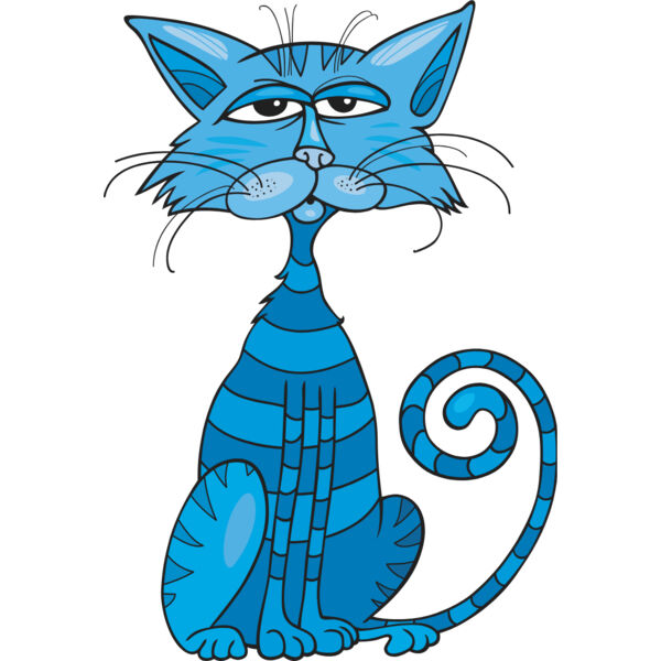 Colored Cartoon Cat 5 Thumbnail